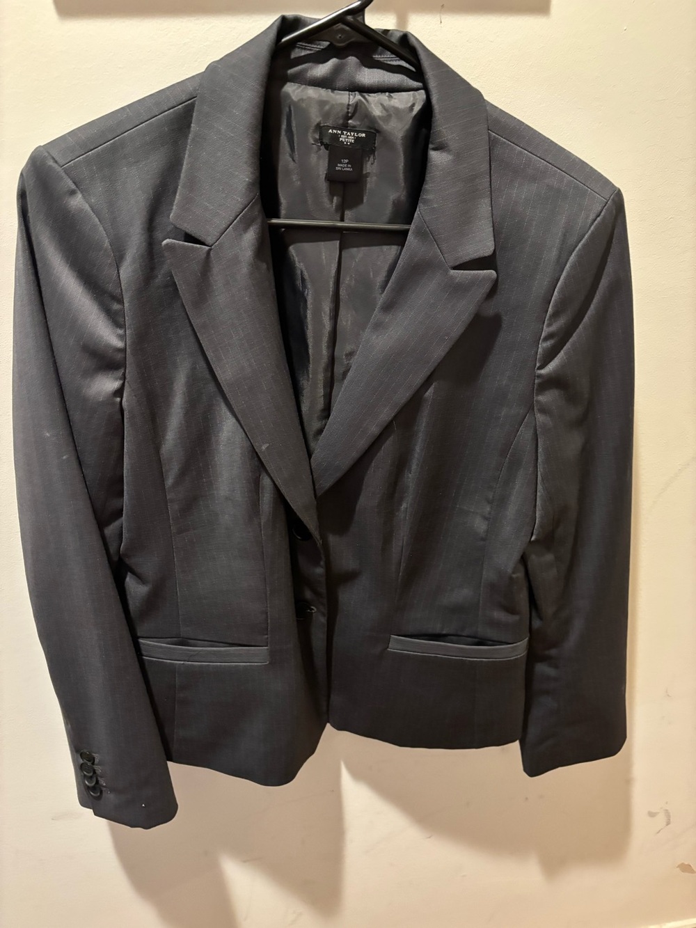 Ann Taylor Charcoal Pinstripe Women's Blazer